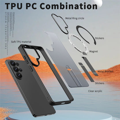 For Samsung Galaxy S26 Ultra Magnetic Case Kickstand TPU + Acrylic Phone Cover