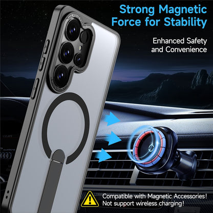 For Samsung Galaxy S26 Ultra Magnetic Case Kickstand TPU + Acrylic Phone Cover