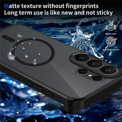 For Samsung Galaxy S26 Ultra Magnetic Case Skin Touch Matte PC + TPU Anti-Drop Phone Cover - Black