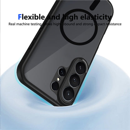 For Samsung Galaxy S26 Ultra Magnetic Case Skin Touch Matte PC + TPU Anti-Drop Phone Cover - Black