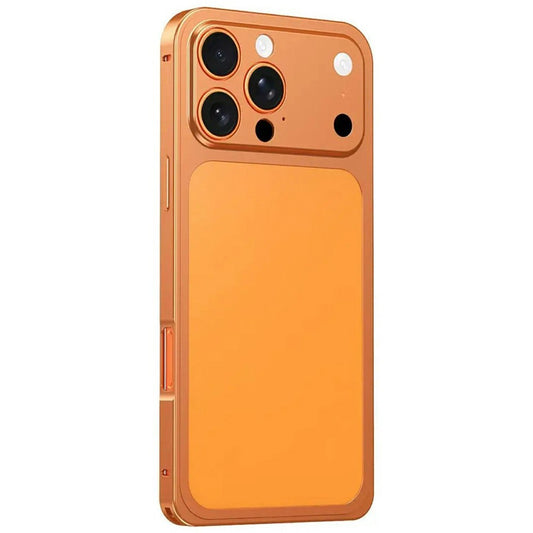 For iPhone 16 Pro Max Case Transform to 17 Pro Max Locking Buckle Metal Frame Alloy Back Phone Cover