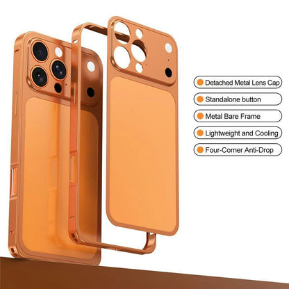 For iPhone 16 Pro Max Case Transform to 17 Pro Max Locking Buckle Metal Frame Alloy Back Phone Cover