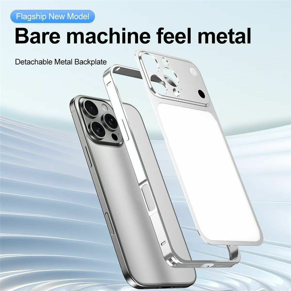 For iPhone 16 Pro Max Case Transform to 17 Pro Max Locking Buckle Metal Frame Alloy Back Phone Cover