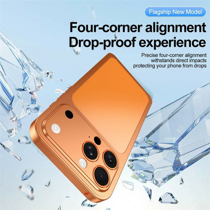 For iPhone 16 Pro Max Case Transform to 17 Pro Max Locking Buckle Metal Frame Alloy Back Phone Cover