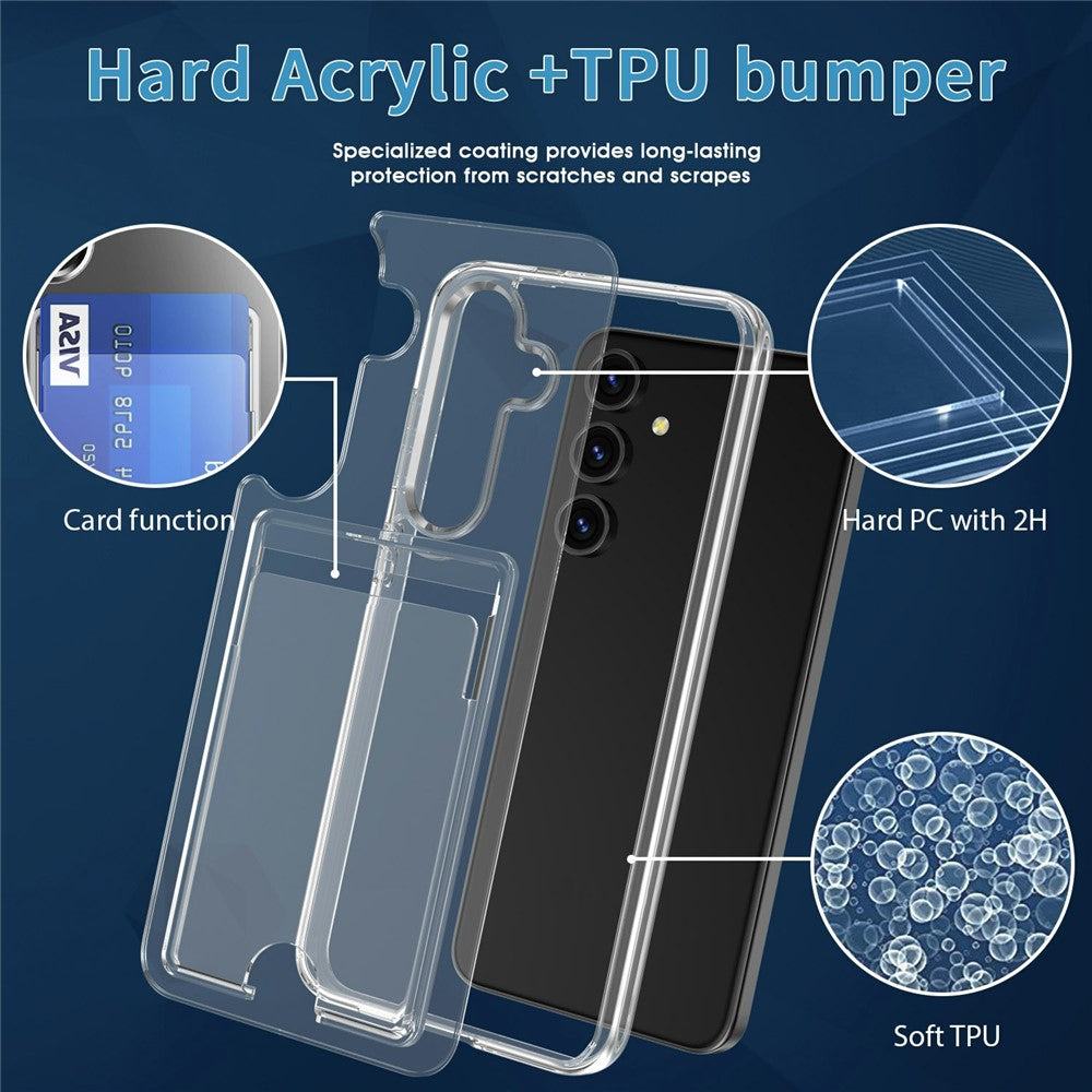 For 	Samsung Galaxy S26+ Case TPU + PC + Acrylic Cell Phone Cover with Card Holder