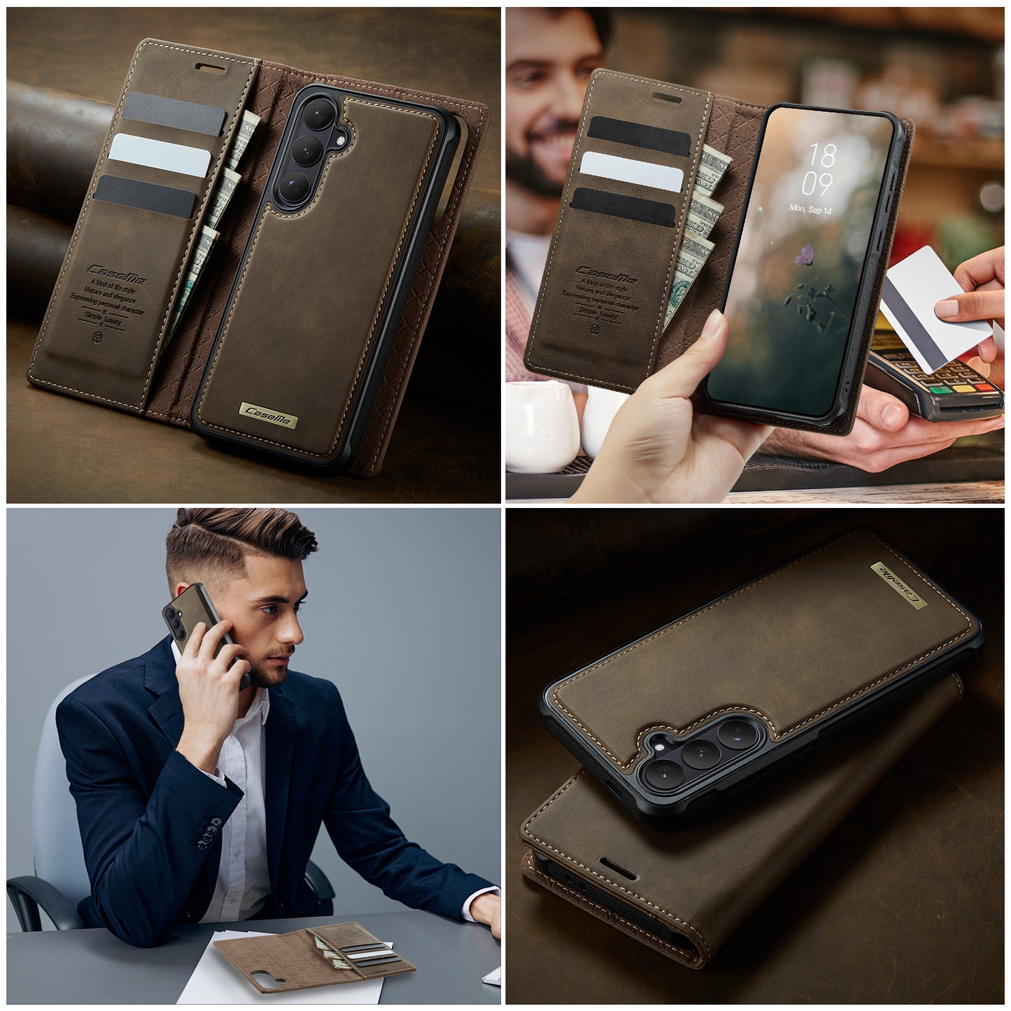 CASEME For Samsung Galaxy S26+ Magnetic Case  C49 RFID Blocking Detachable Wallet Leather Phone Cover