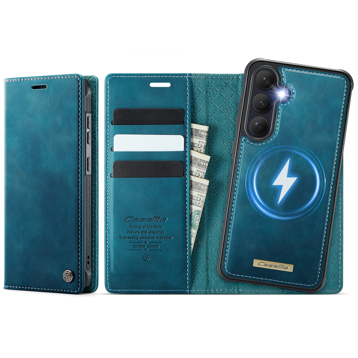 CASEME For Samsung Galaxy S26+ Magnetic Case  C49 RFID Blocking Detachable Wallet Leather Phone Cover