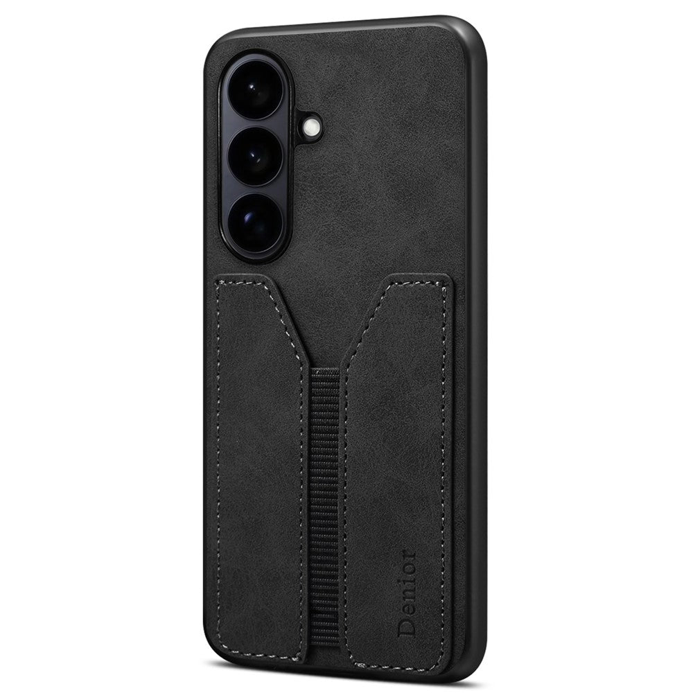 DENIOR For Samsung Galaxy S26+ Case Elastic Card Holder PU Leather + TPU + PC Phone Cover