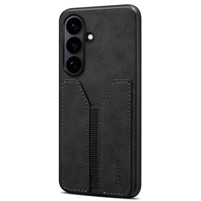 DENIOR For Samsung Galaxy S26+ Case Elastic Card Holder PU Leather + TPU + PC Phone Cover