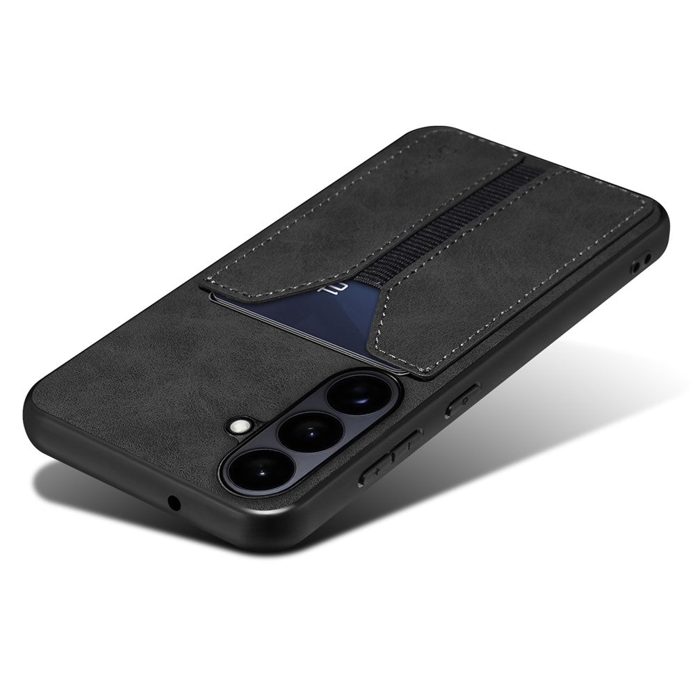 DENIOR For Samsung Galaxy S26+ Case Elastic Card Holder PU Leather + TPU + PC Phone Cover