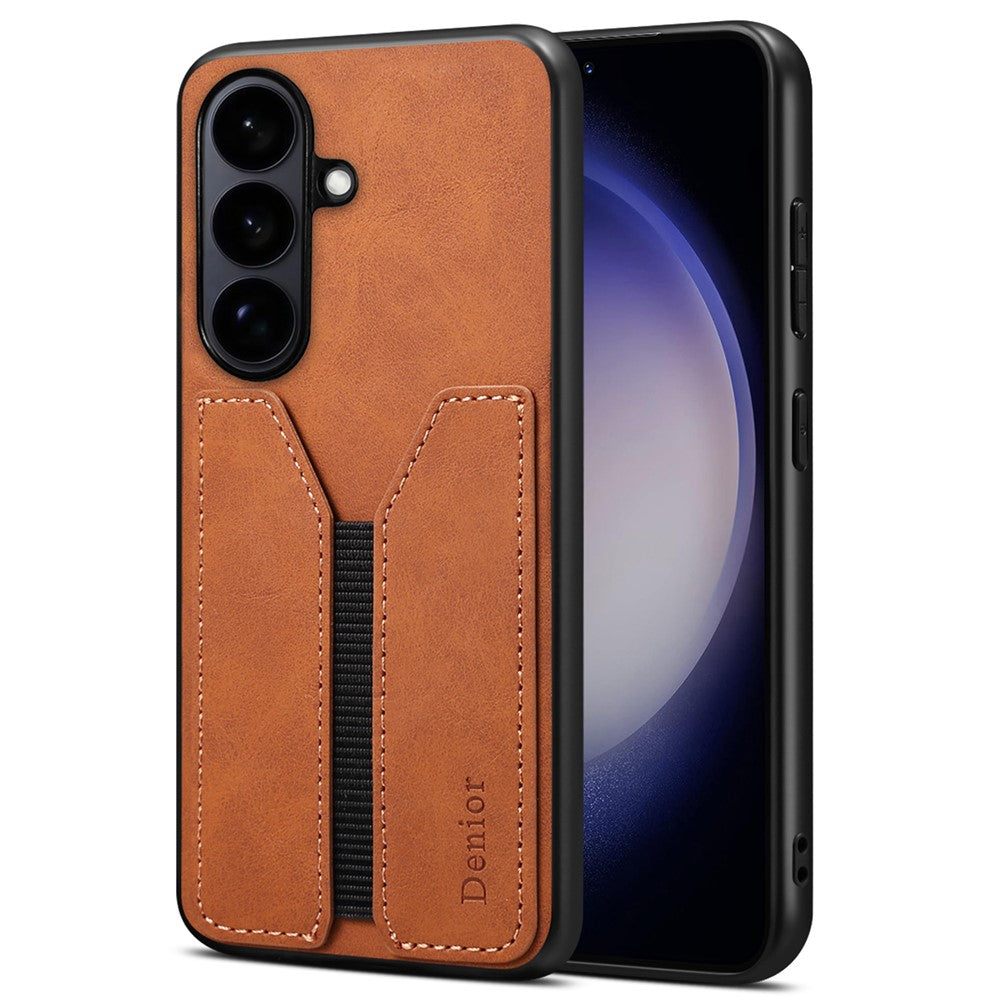DENIOR For Samsung Galaxy S26+ Case Elastic Card Holder PU Leather + TPU + PC Phone Cover