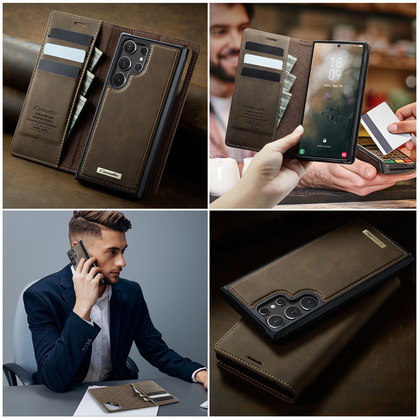 CASEME For Samsung Galaxy S26 Ultra Magnetic Case  C49 RFID Blocking Detachable Wallet Leather Phone Cover