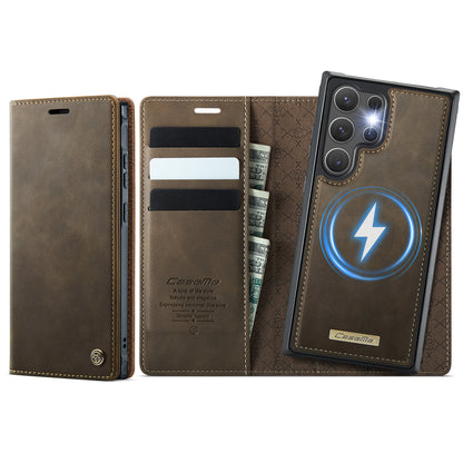 CASEME For Samsung Galaxy S26 Ultra Magnetic Case  C49 RFID Blocking Detachable Wallet Leather Phone Cover