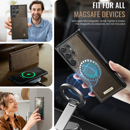 CASEME For Samsung Galaxy S26 Ultra Magnetic Case  C49 RFID Blocking Detachable Wallet Leather Phone Cover