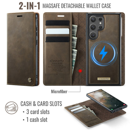 CASEME For Samsung Galaxy S26 Ultra Magnetic Case  C49 RFID Blocking Detachable Wallet Leather Phone Cover
