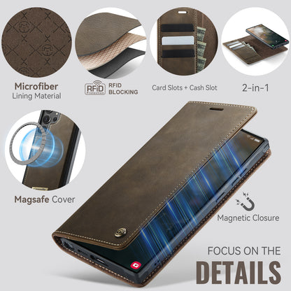 CASEME For Samsung Galaxy S26 Ultra Magnetic Case  C49 RFID Blocking Detachable Wallet Leather Phone Cover