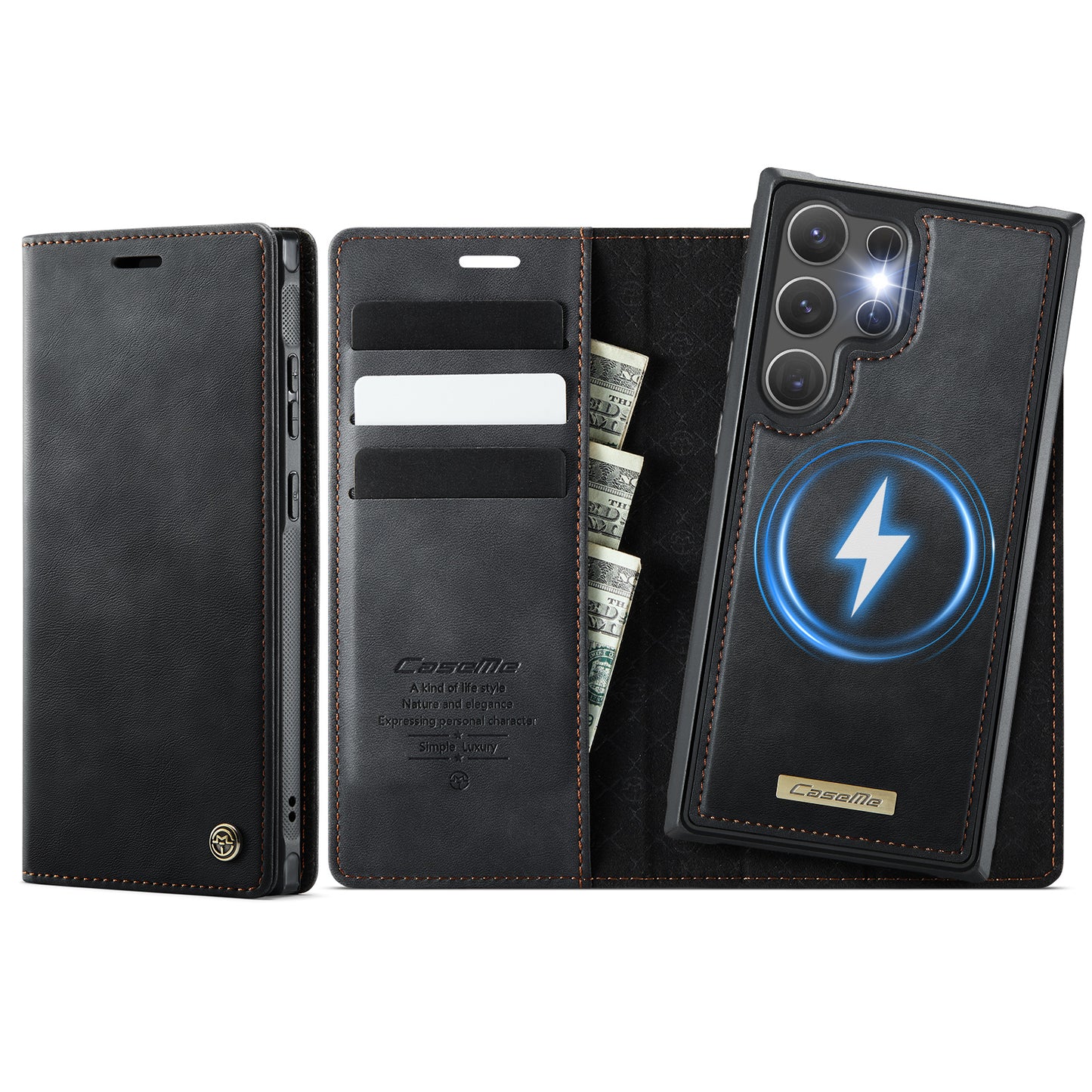 CASEME For Samsung Galaxy S26 Ultra Magnetic Case  C49 RFID Blocking Detachable Wallet Leather Phone Cover