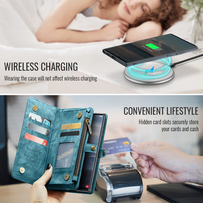 CASEME For Samsung Galaxy S26 Ultra Phone Cases  008 Leather Cover with Detachable Wallet and Strap