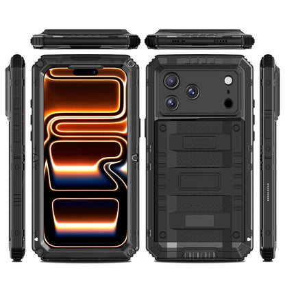IP68 Waterproof Phone Case for iPhone 17 Pro Max Metal + Silicone Cover with Screen Protector