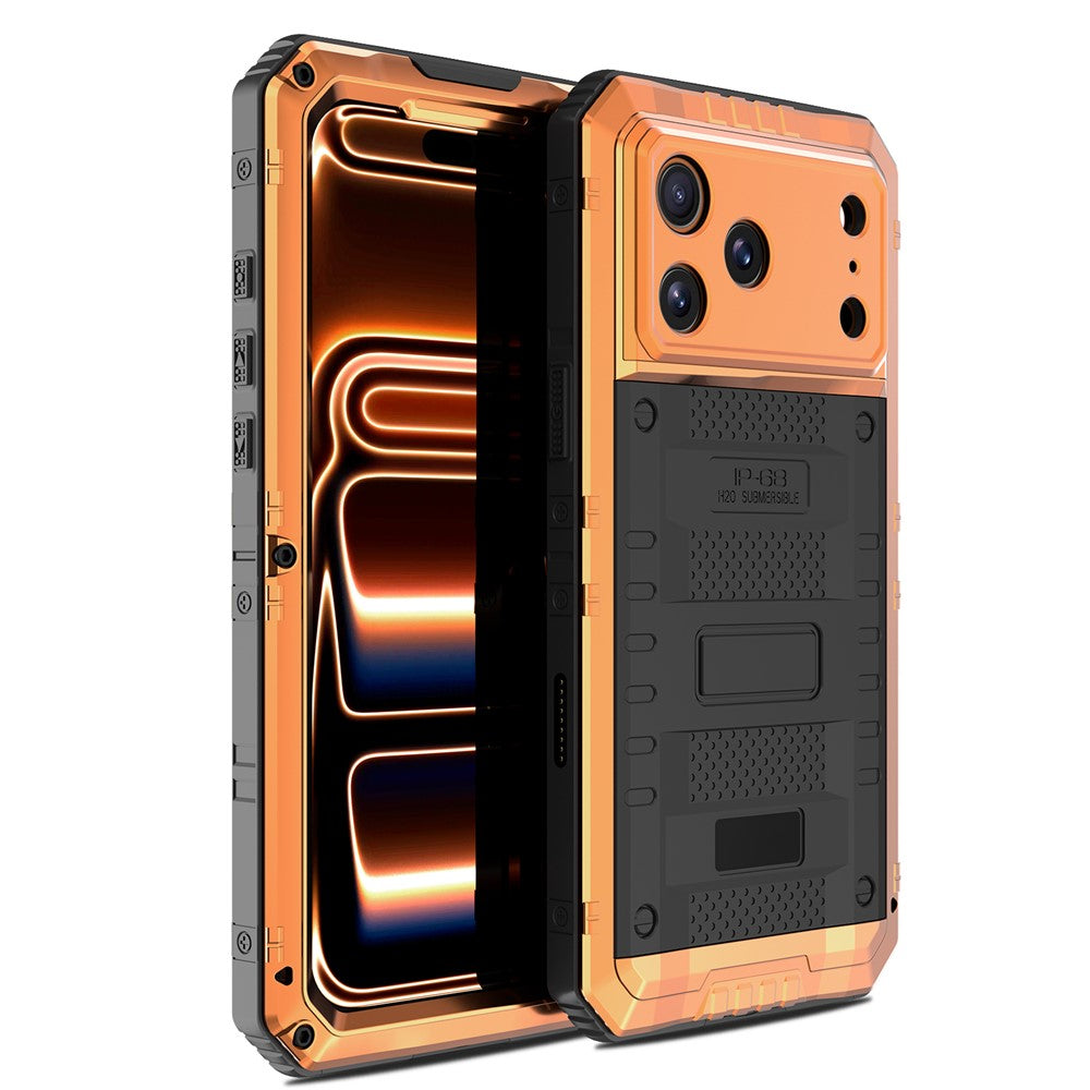 IP68 Waterproof Phone Case for iPhone 17 Pro Max Metal + Silicone Cover with Screen Protector
