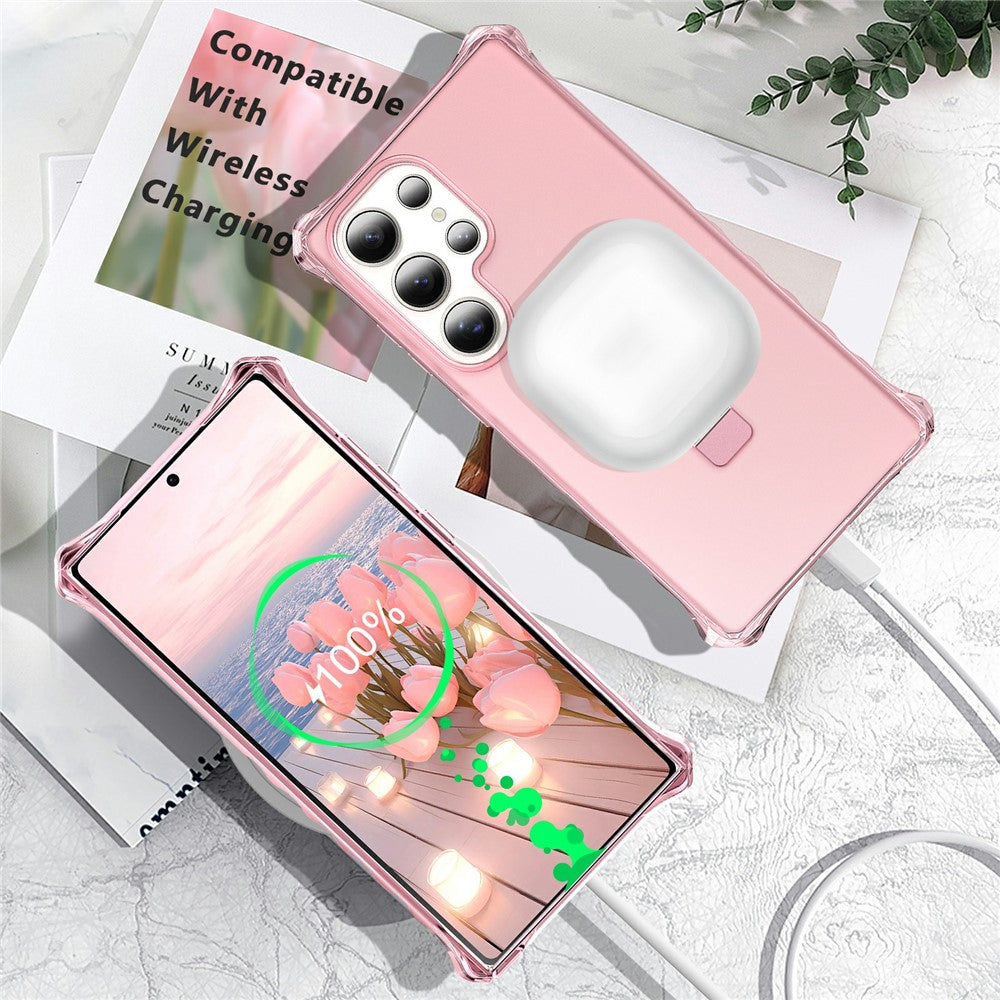 For Samsung Galaxy S26 Ultra Magnetic Case Matte Kickstand Hybrid Phone Cover Small Wavy Edge