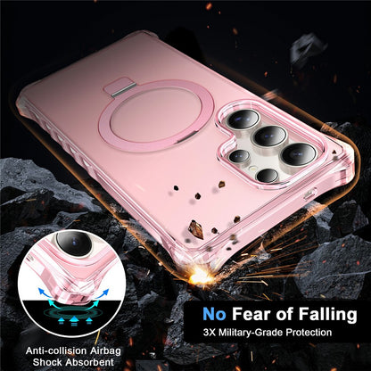 For Samsung Galaxy S26 Ultra Magnetic Case Matte Kickstand Hybrid Phone Cover Small Wavy Edge