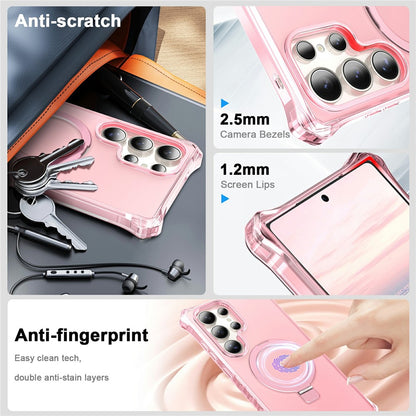 For Samsung Galaxy S26 Ultra Magnetic Case Matte Kickstand Hybrid Phone Cover Small Wavy Edge
