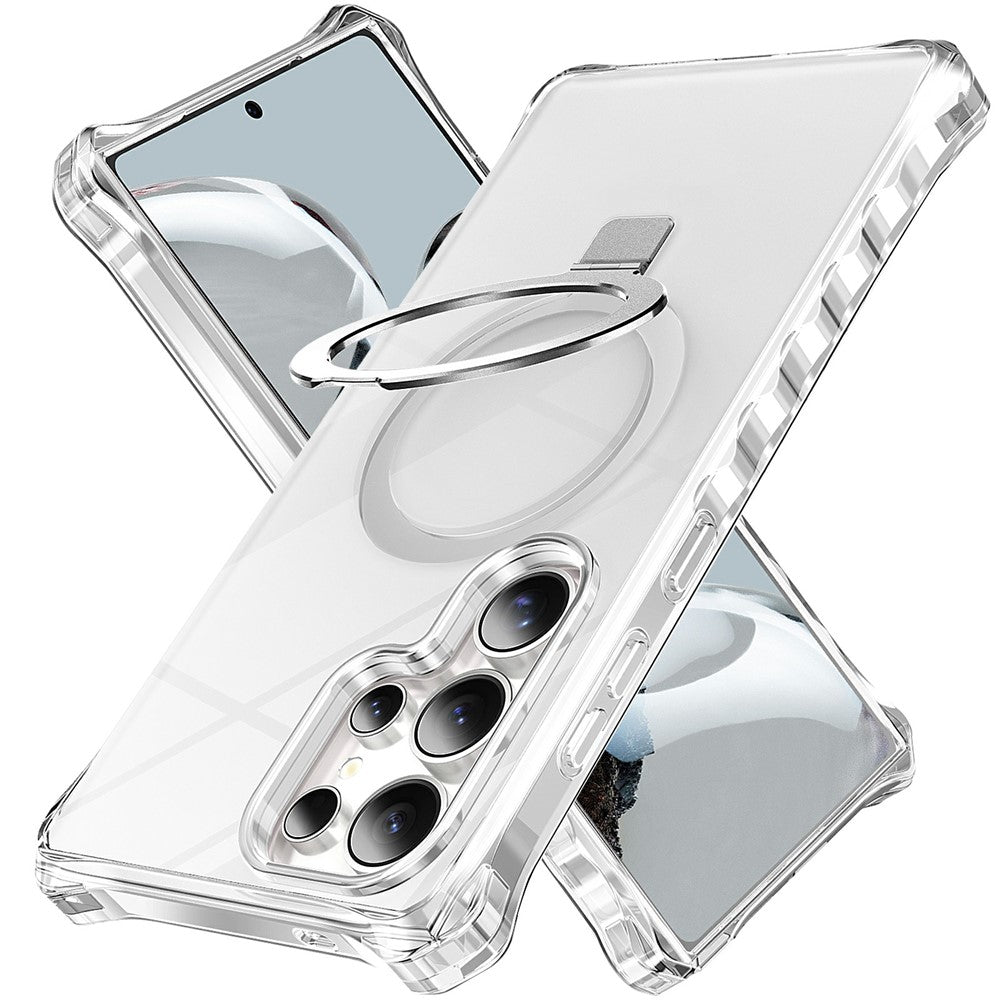 For Samsung Galaxy S26 Ultra Magnetic Case Matte Kickstand Hybrid Phone Cover Small Wavy Edge