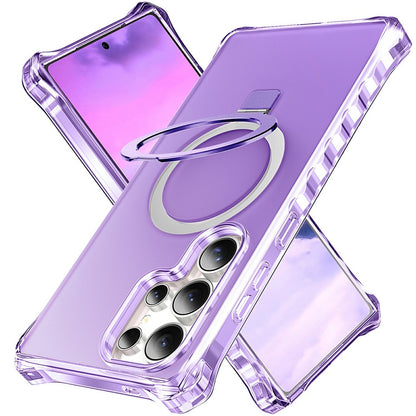 For Samsung Galaxy S26 Ultra Magnetic Case Matte Kickstand Hybrid Phone Cover Small Wavy Edge
