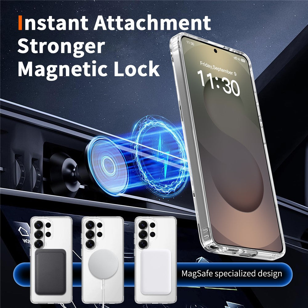 For Samsung Galaxy S26 Ultra Magnetic Case 2.0mm Scratch Resistant TPU + PC Phone Cover