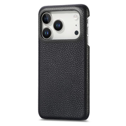 For iPhone 17 Pro Max Case Litchi Texture Leather Coated PC Mobile Back Cover