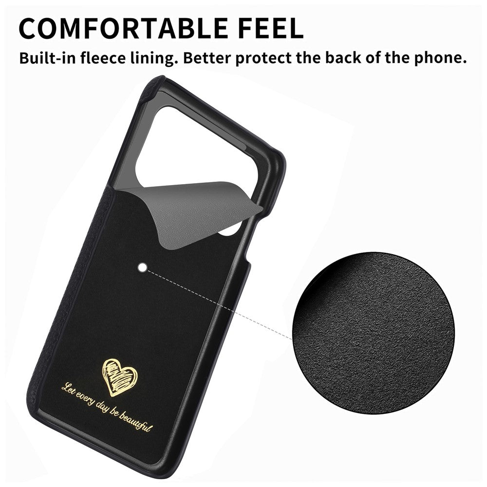 For iPhone 17 Pro Max Case Litchi Texture Leather Coated PC Mobile Back Cover