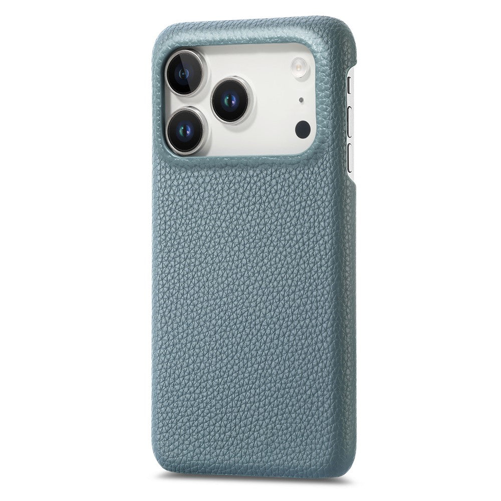 For iPhone 17 Pro Max Case Litchi Texture Leather Coated PC Mobile Back Cover