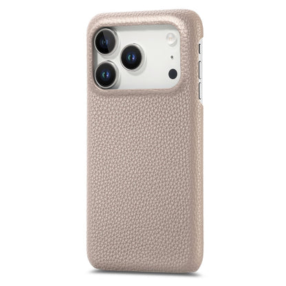 For iPhone 17 Pro Max Case Litchi Texture Leather Coated PC Mobile Back Cover