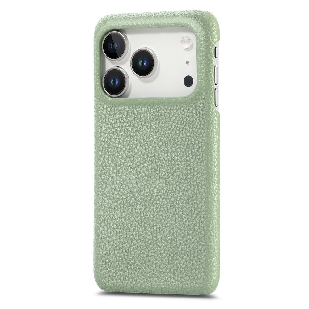 For iPhone 17 Pro Max Case Litchi Texture Leather Coated PC Mobile Back Cover