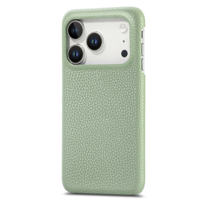 For iPhone 17 Pro Max Case Litchi Texture Leather Coated PC Mobile Back Cover