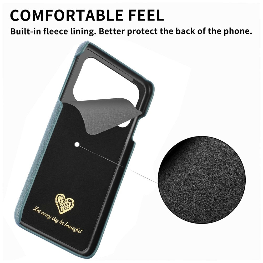 For iPhone 17 Pro Case Litchi Texture Leather Coated PC Mobile Back Cover