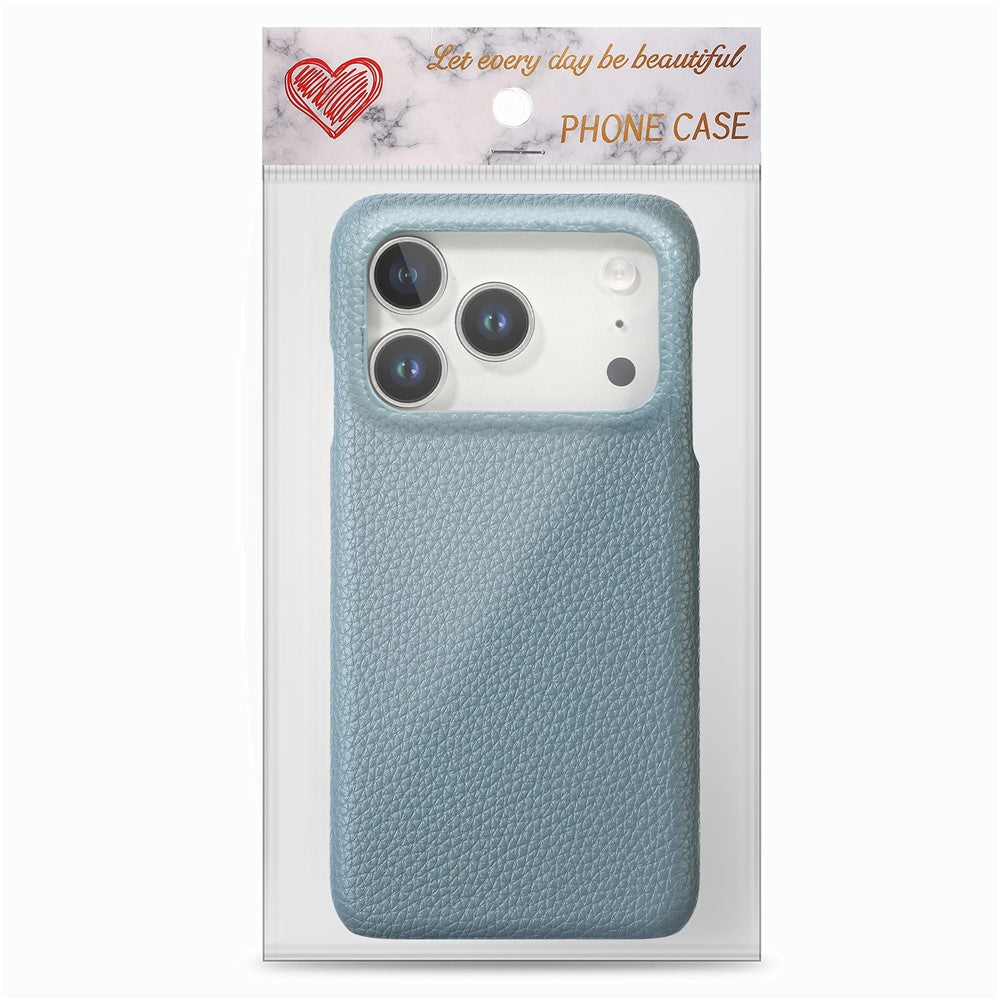 For iPhone 17 Pro Case Litchi Texture Leather Coated PC Mobile Back Cover
