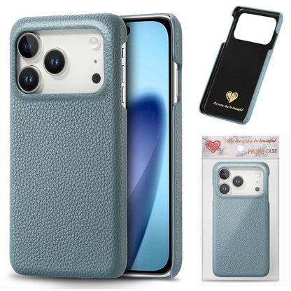 For iPhone 17 Pro Case Litchi Texture Leather Coated PC Mobile Back Cover