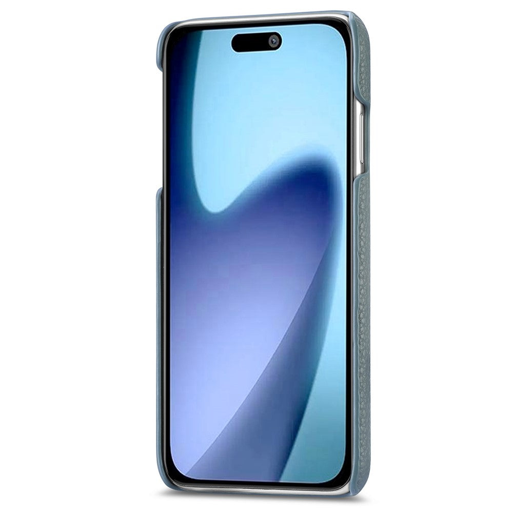 For iPhone 17 Pro Case Litchi Texture Leather Coated PC Mobile Back Cover