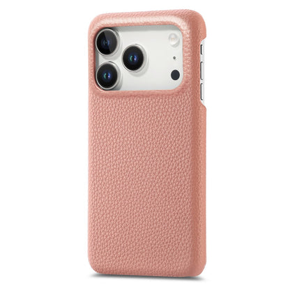 For iPhone 17 Pro Case Litchi Texture Leather Coated PC Mobile Back Cover