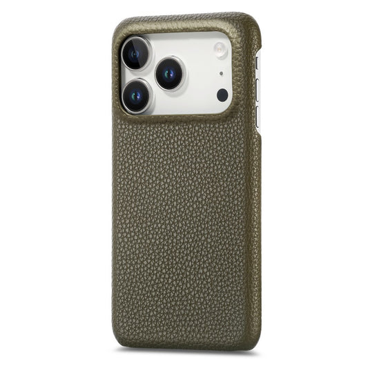 For iPhone 17 Pro Case Litchi Texture Leather Coated PC Mobile Back Cover