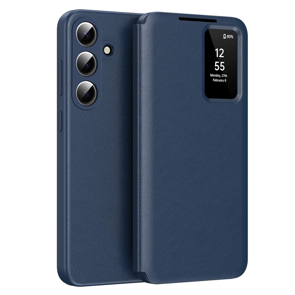 For Samsung Galaxy S26+ Case with Card Holder Smart View Window Leather Phone Cover