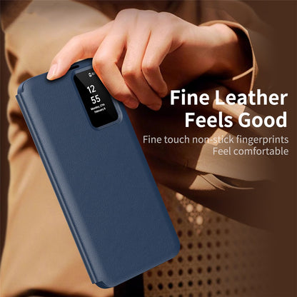 For Samsung Galaxy S26+ Case with Card Holder Smart View Window Leather Phone Cover