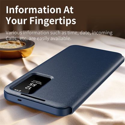 For Samsung Galaxy S26+ Case with Card Holder Smart View Window Leather Phone Cover