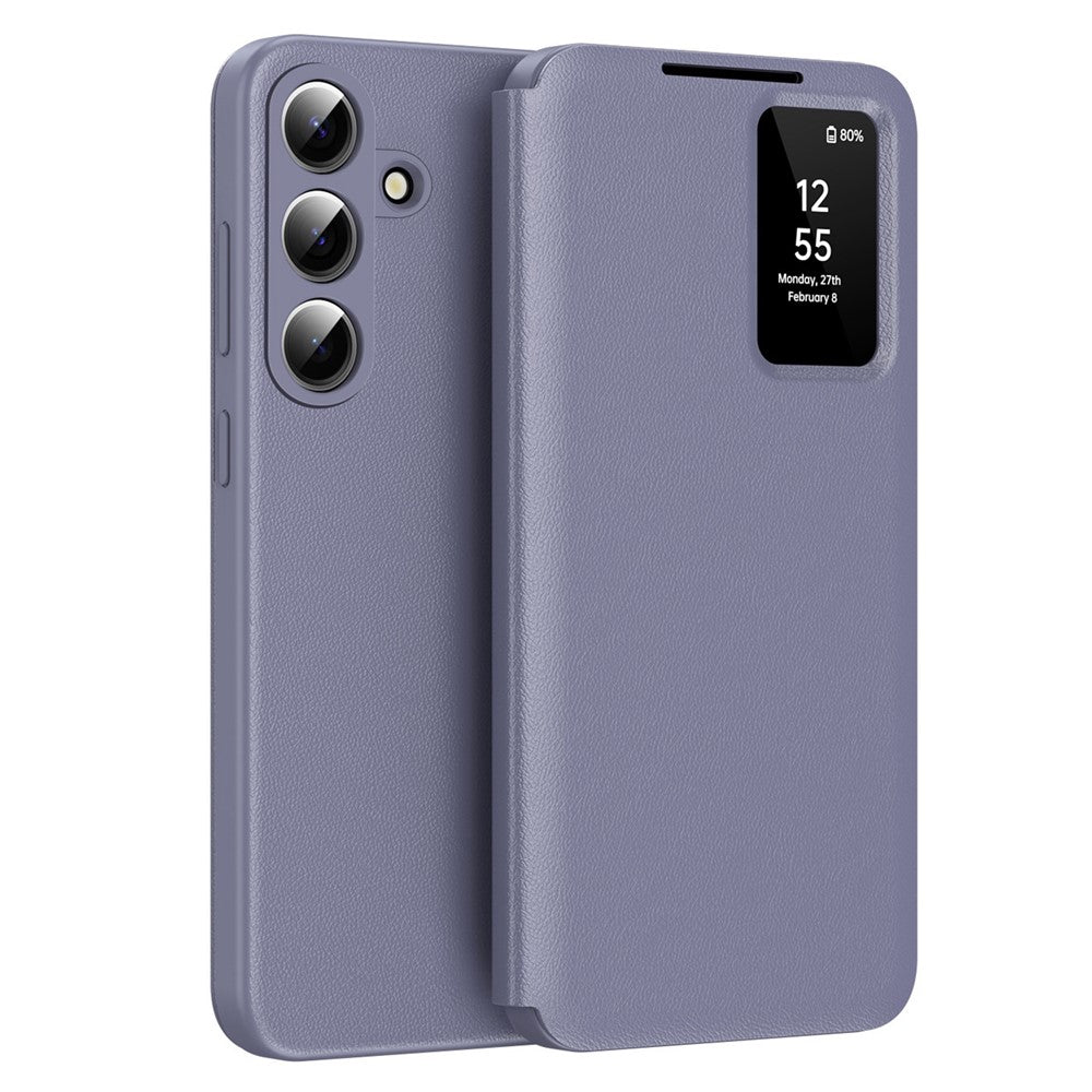 For Samsung Galaxy S26+ Case with Card Holder Smart View Window Leather Phone Cover