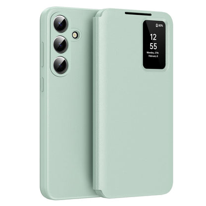 For Samsung Galaxy S26+ Case with Card Holder Smart View Window Leather Phone Cover