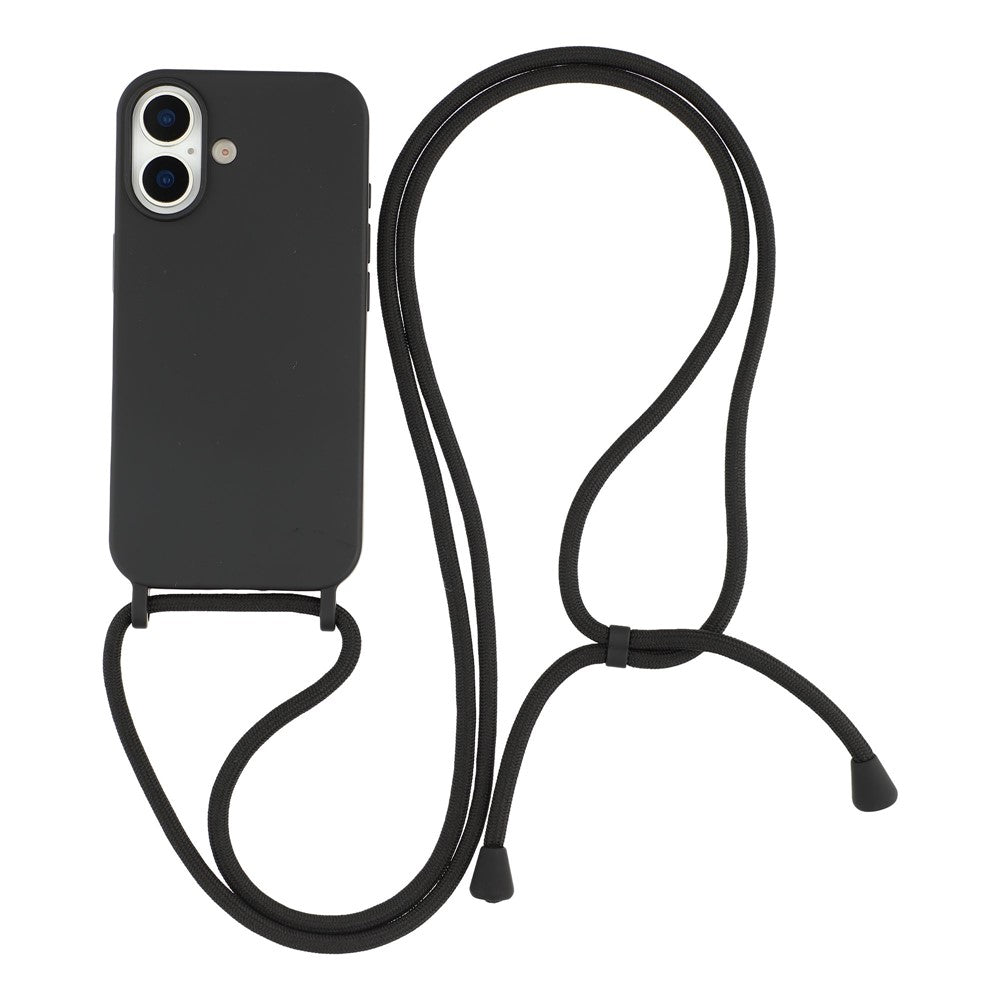 For iPhone 17 Case Liquid Silicone Protective Phone Cover with Crossbody Lanyard