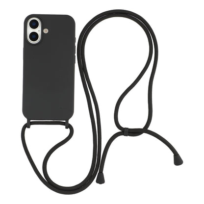 For iPhone 17 Case Liquid Silicone Protective Phone Cover with Crossbody Lanyard