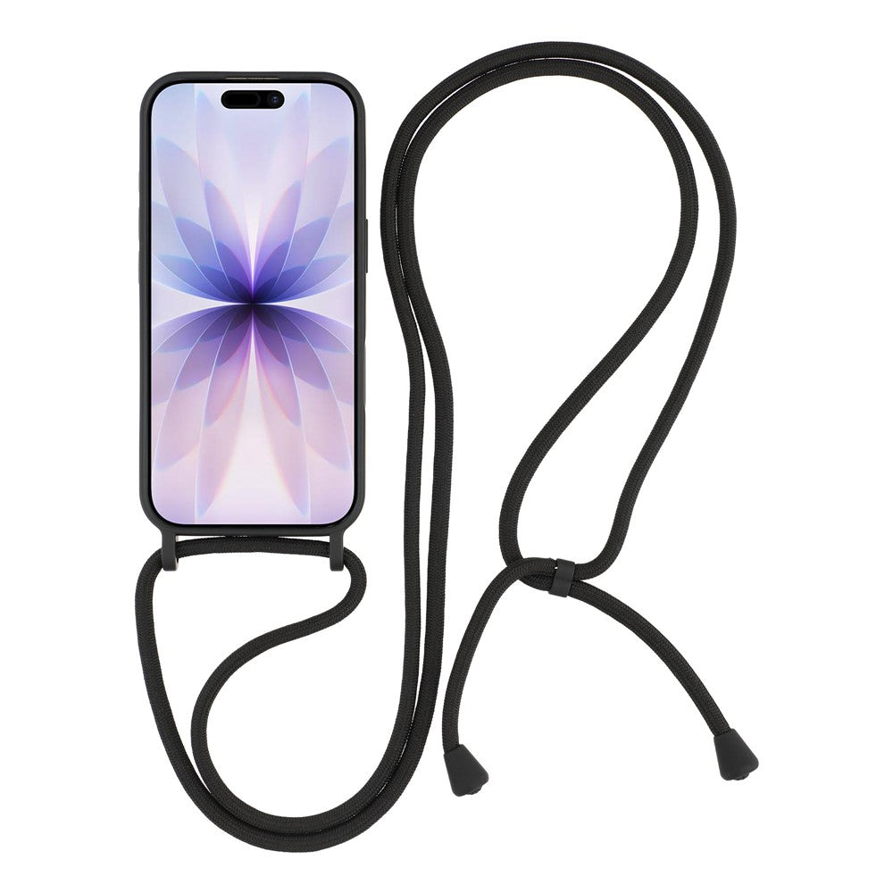 For iPhone 17 Case Liquid Silicone Protective Phone Cover with Crossbody Lanyard